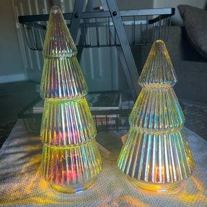 2023 Target Bullseye Ceramic Light Up Trees - set of 2